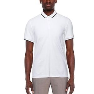 John Varvatos White polo with Grey trim details